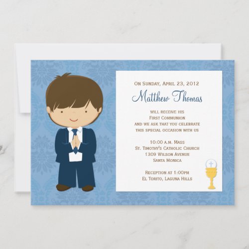 First Communion Invitation for Boy