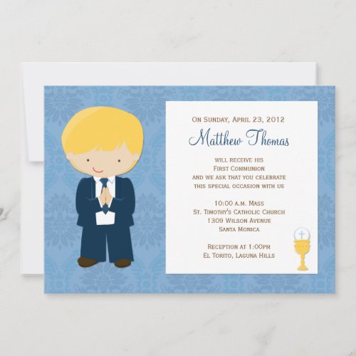 First Communion Invitation for Boy