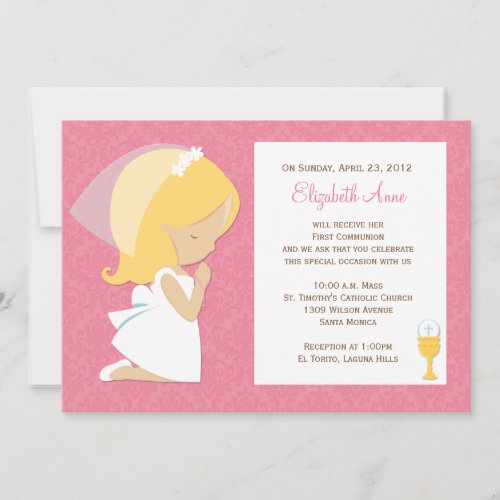First Communion Invitation for Girl