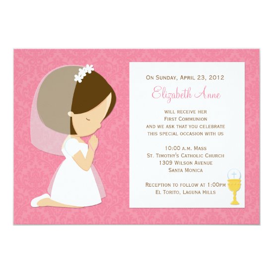 First Communion Invitation for Girl