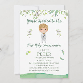 First Communion Invitation PETER