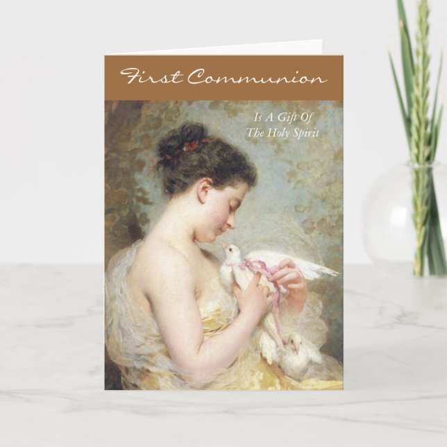 first communion is a gift of the holy spirit card (Front)