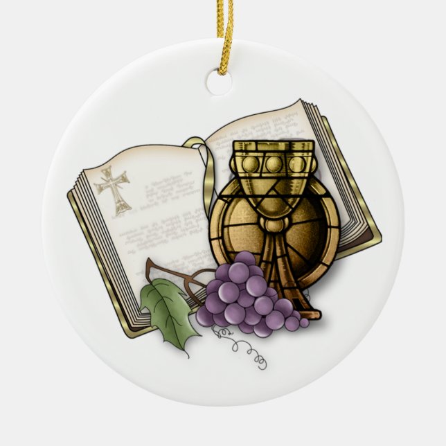 First Communion Keepsake Ceramic Ornament (Front)