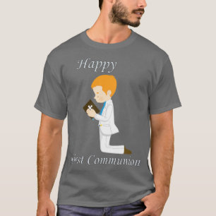 First Communion Kneeling Redhead Boy T-Shirt