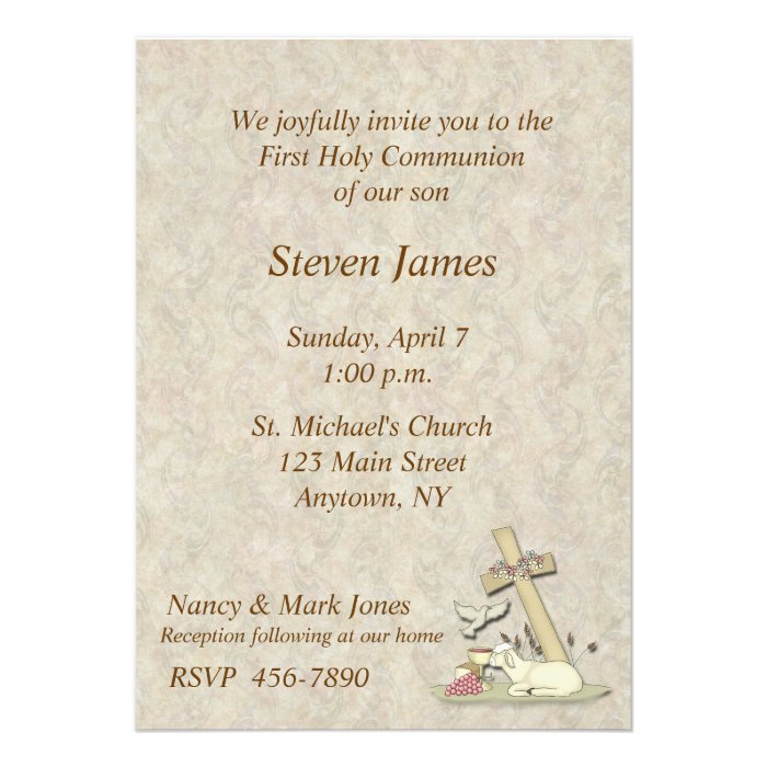 First Communion Lamb Invitation