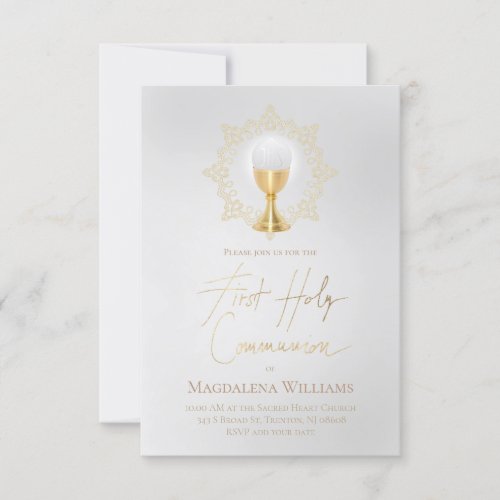 First Communion modern script Invitation