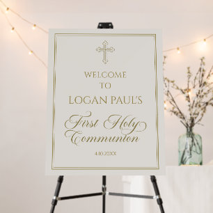 First Communion Modern Welcome Sign Marfil 