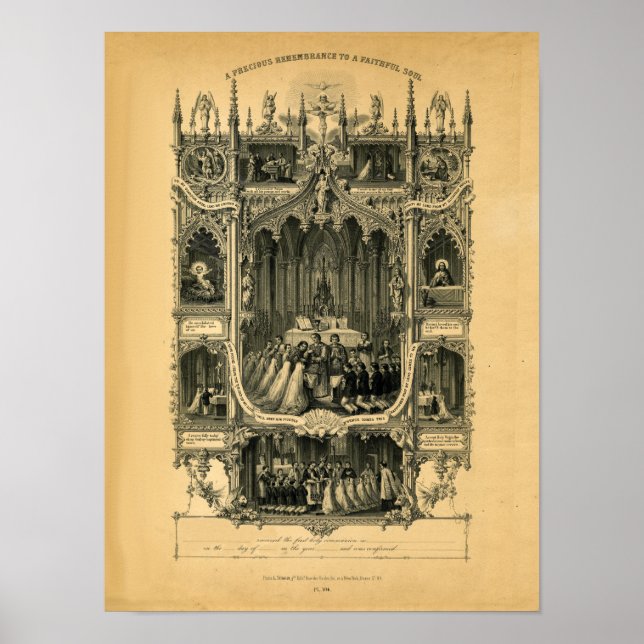 First Communion Personal Memorial (tan) Poster (Front)