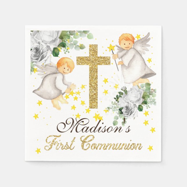 First Communion Personalized Gender Neutral Napkins (Front)