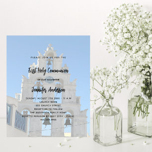 First Communion photo church budget invitation