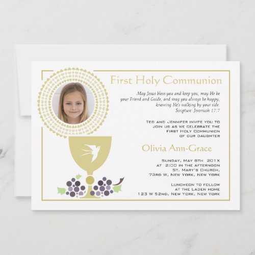 First Communion Photo Invitation