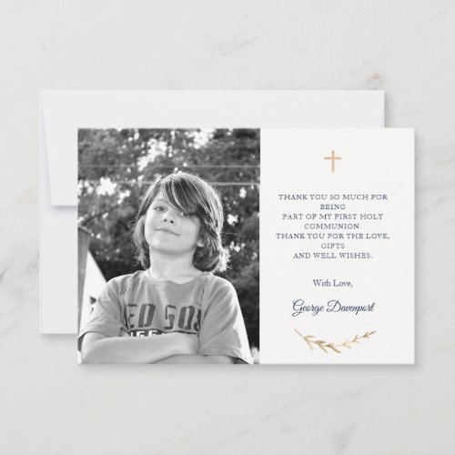 First Communion Photo Thank you Card