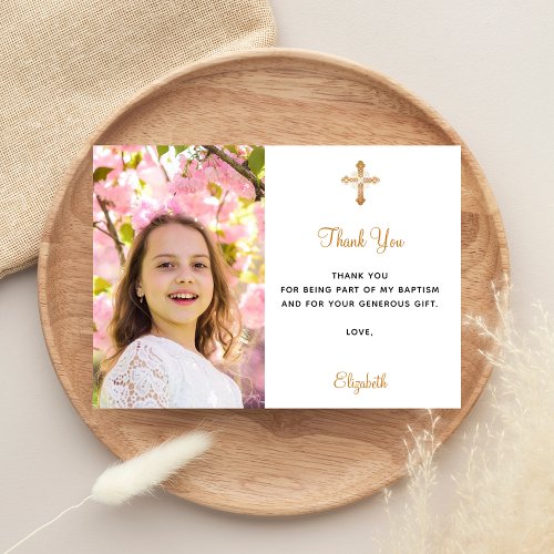 First Communion photo thank you card