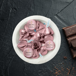 First Communion pink gold cross name Hershey®'s Kisses®