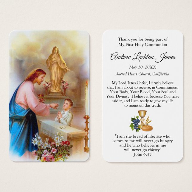 First Communion Prayers | Boy Communion 4 (Front & Back)
