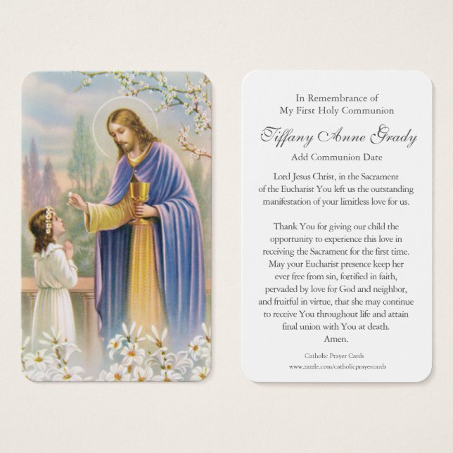First Communion Prayers | Girl Communion 1 (Front & Back)