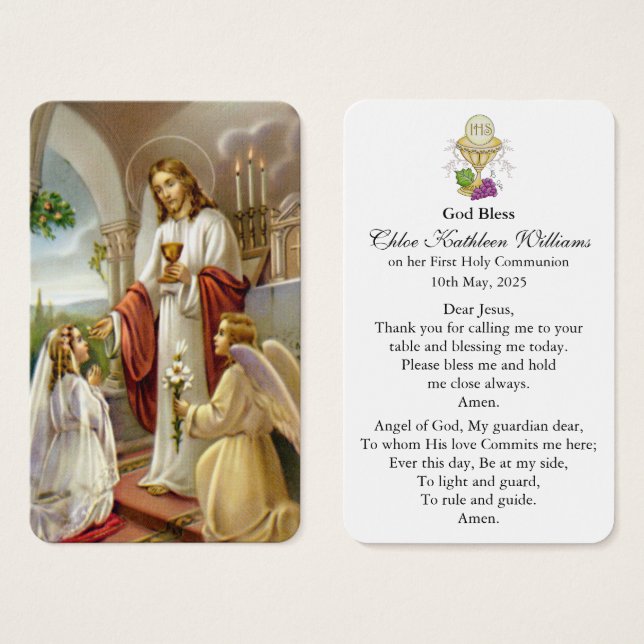 First Communion Prayers | Girl Communion 2 (Front & Back)