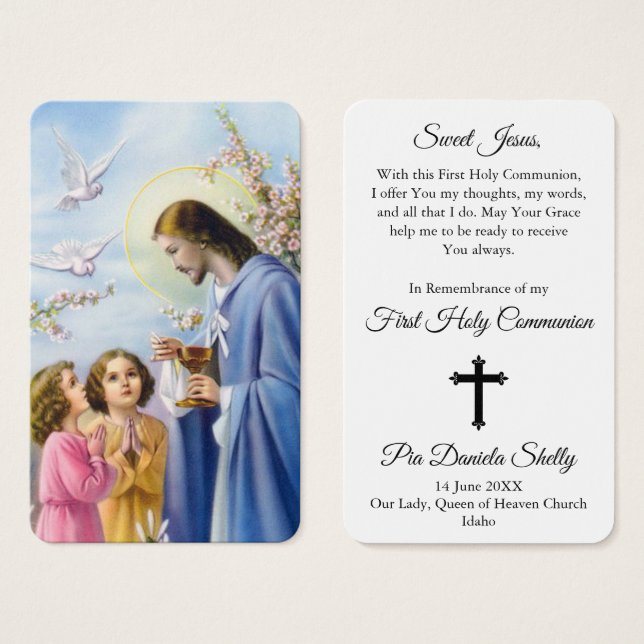 First Communion Prayers | Girl Communion 4 (Front & Back)