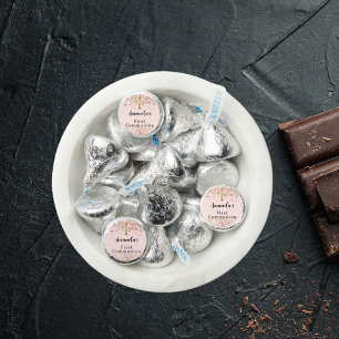 First Communion rose gold cross name Hershey®'s Kisses®