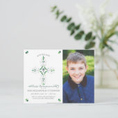 First Communion Save The Date Postcard, Boy, Girl Announcement Postcard (Standing Front)