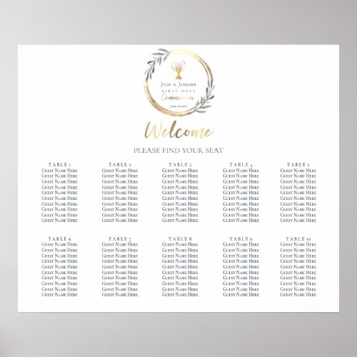 First Communion seating chart
