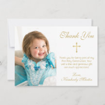 First Communion Simple Gold Script Cross Photo