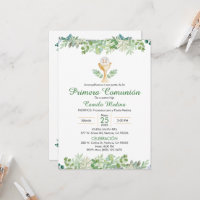 First Communion Spanish Green Leaves Greenery 