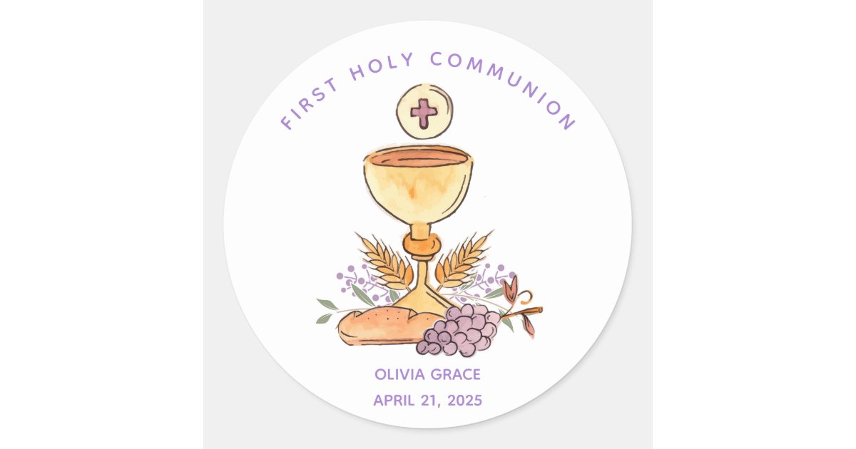 First Communion Symbols Sticker Zazzle