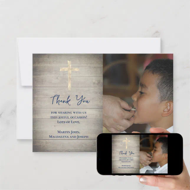 First Communion thank you card Zazzle