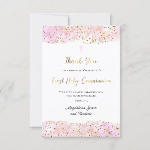 First Communion thank you card