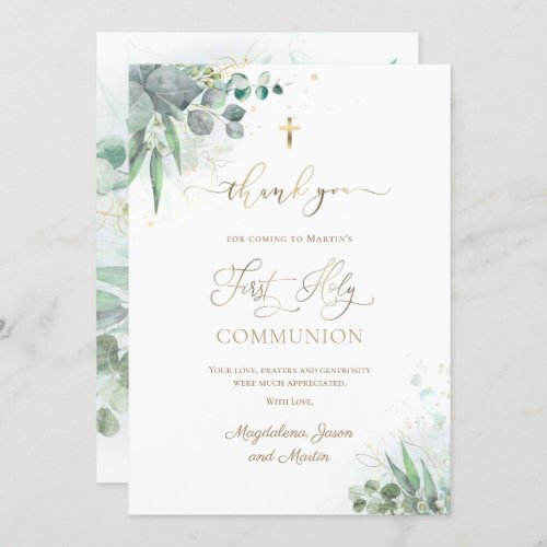 First Communion thank you Card