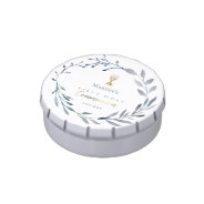 First Communion Watercolor Blue Wreath  Candy Tin at Zazzle