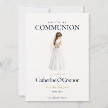 First Communion Watercolor Girl