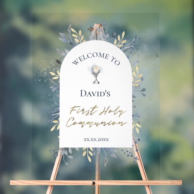 First Communion welcome Acrylic Sign (Neutral)