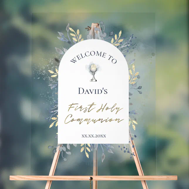 First Communion Welcome Sign First Communion welcome Acrylic Sign | Zazzle