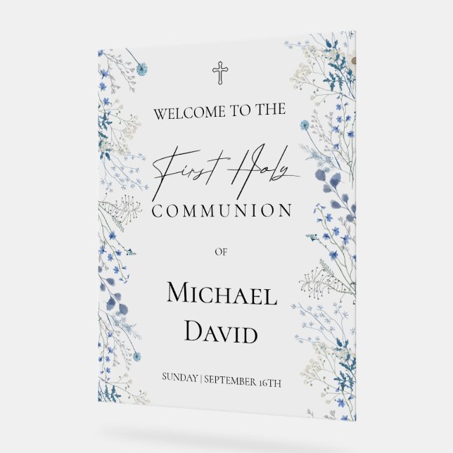 First Communion welcome Acrylic Sign (Angle)