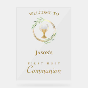 First Communion welcome sign