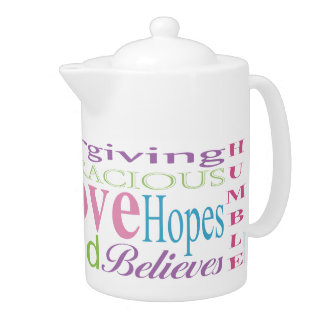 First Corinthians Love Words Teapots