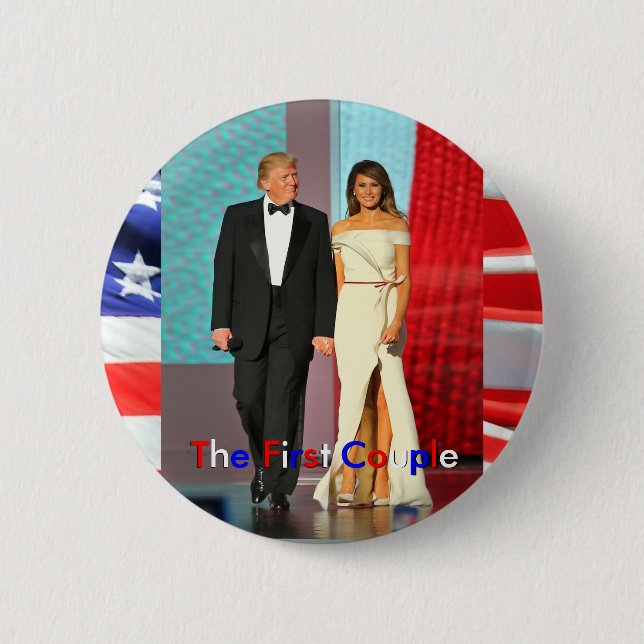 First Couple Donald and Melania Trump Inauguration Button (Front)