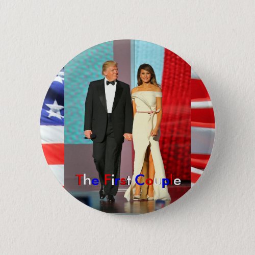 First Couple Donald and Melania Trump Inauguration Button