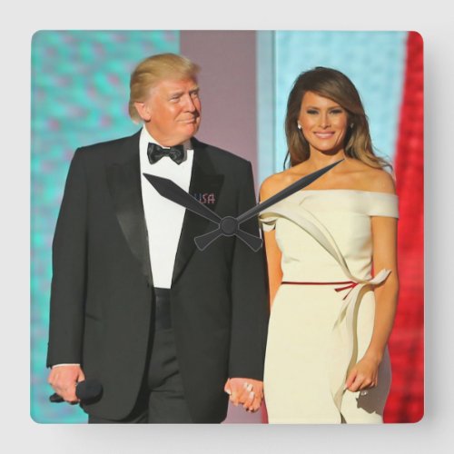 First Couple Donald and Melania Trump Inauguration Square Wall Clock