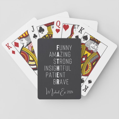 First Dad Father Definition Custom Name Cool Fun Playing Cards