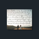 First Dance Song Lyrics Anniversary Gift Vow Photo Canvas Print<br><div class="desc">first dance lyrics present idea, first anniversary gift for newlyweds, first dance gift wedding song, anniversary present from wife husband, couple christmas present 20th 15th, 25th 50th 40th 1st housewarming, wedding vow 5th 10th party, song lyric anniversary wall art, song lyrics wedding vows canvas, newlywed photo gift for couples</div>