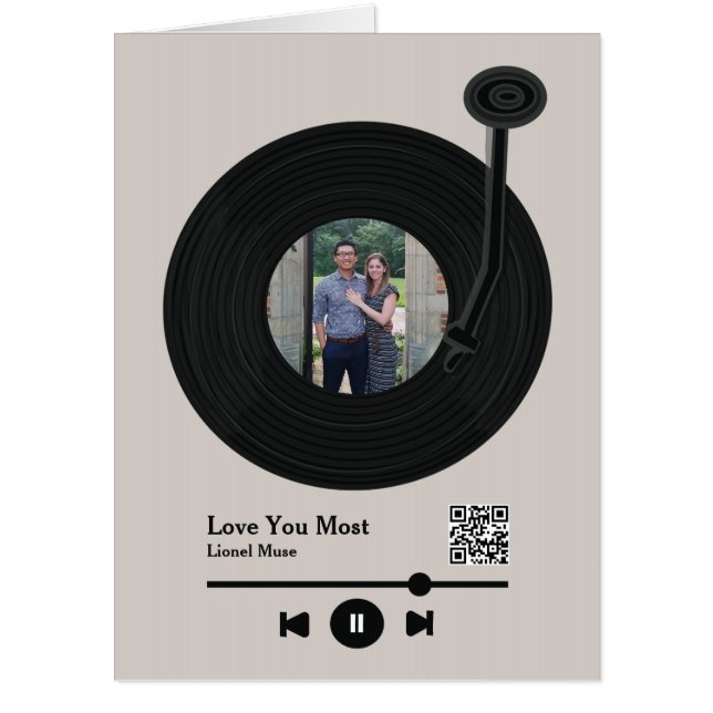 First Dance Song Record Valentines Day Card (Front)