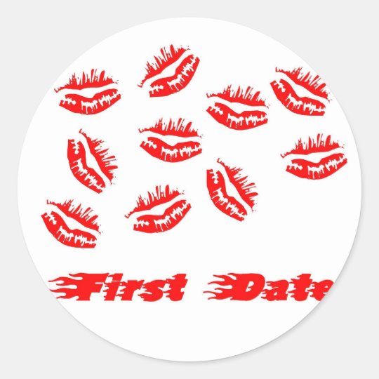 First date classic round sticker