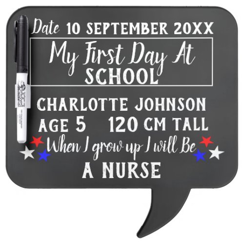 First Day At School Sign Dry Erase Board