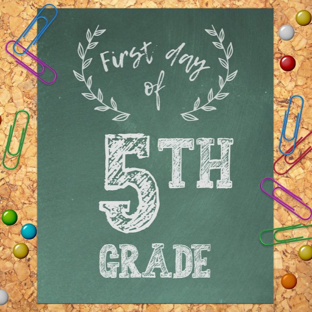 First Day Back to School, 1st Day of 5th Grade Photo Print (Creator Uploaded)