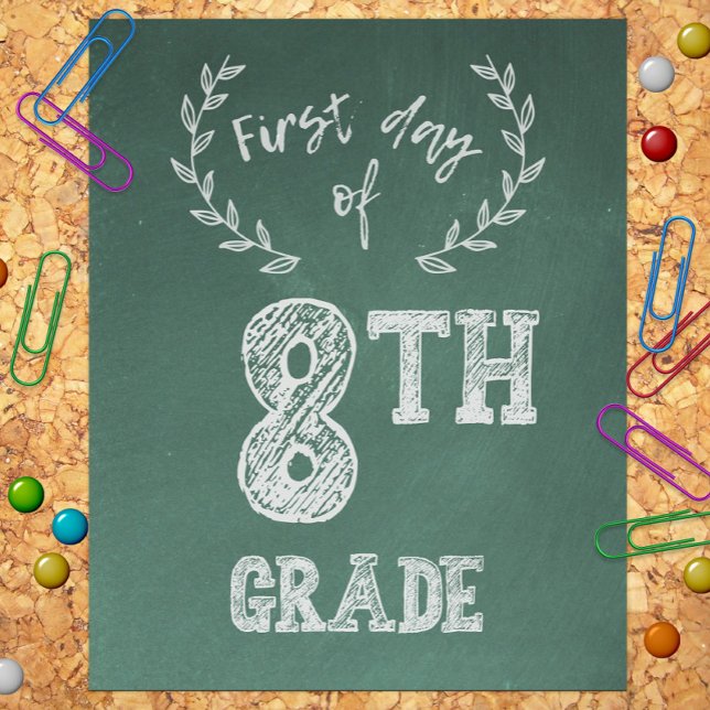First Day Back to School, 1st Day of 8th Grade Photo Print (Creator Uploaded)