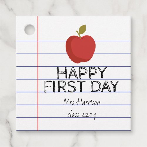 First Day Back to School Teacher Cookie Favor Tags