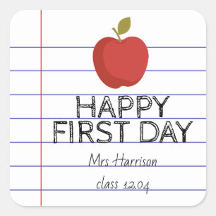 First Day Back to School Teacher Cookie  Square Sticker